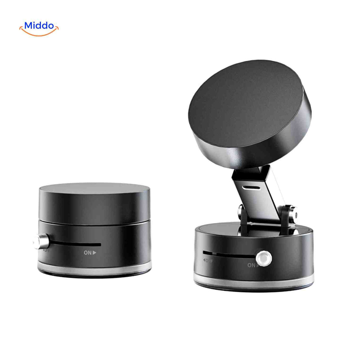 Compact foldable phone holder design for portable travel and storage.