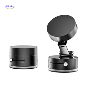 Compact foldable phone holder design for portable travel and storage.