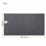 Compact foldable electric foot warmer with space-efficient design.