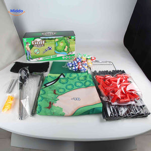 Complete golf set with frame cloth balls and all accessories.