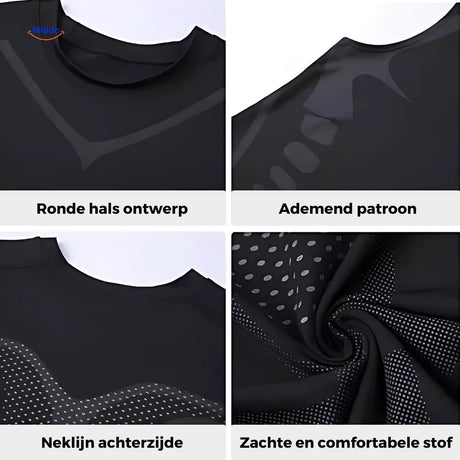 Breathable mesh neckline of PowerVest provides comfort without irritation.