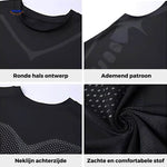 Breathable mesh neckline of PowerVest provides comfort without irritation.