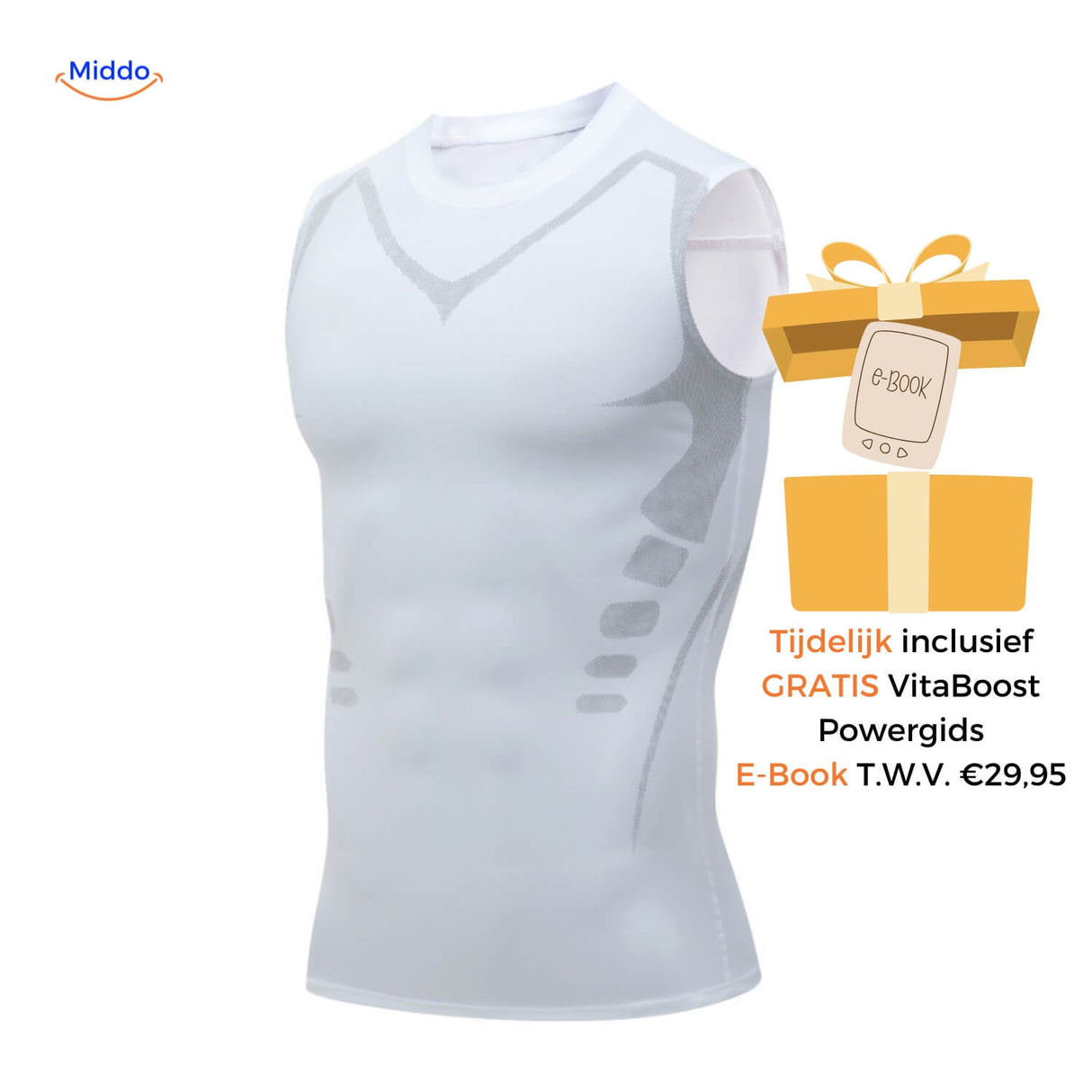 PowerVest compression vest in white for versatile styling and layering options.