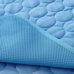 Blue premium thick cooling mat for durable pet comfort.