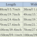 Cooling pet mat size guide showing available dimensions and fits.