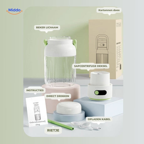 Cordless blender with all detachable parts and accessories included.