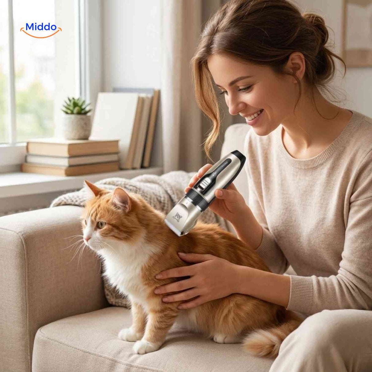 Cordless FurEase trimmer designed for quiet, stress-free cat grooming.