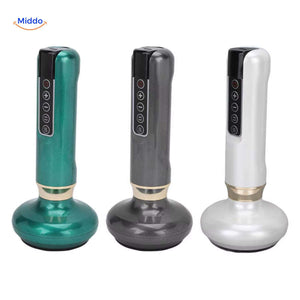 Portable electric cupping massager available in three colors with compact ergonomic design.