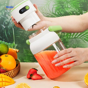 Cordless blender demonstrating easy shake and blend motion for juices.