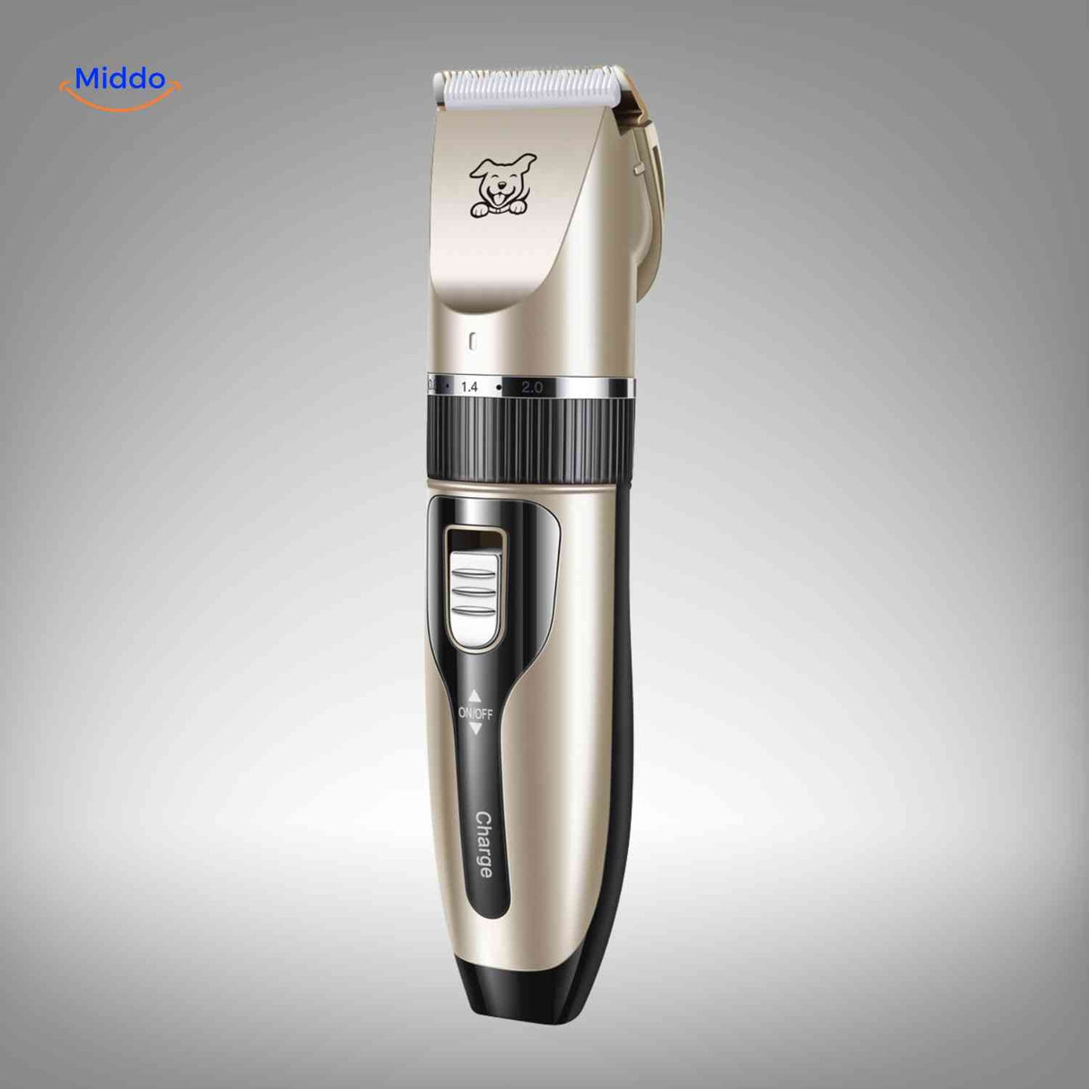 Detailed close-up view of FurEase cordless pet grooming trimmer design.