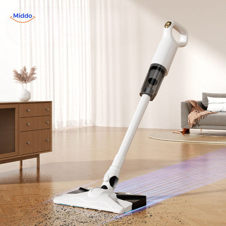 MopVac Pro cordless vacuum for floors and furniture with rapid charging.