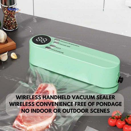 Cordless vacuum sealer designed for use both indoors and outdoors.