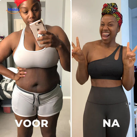 Before and after fitness results using CoreFlex Pro core trainer equipment.