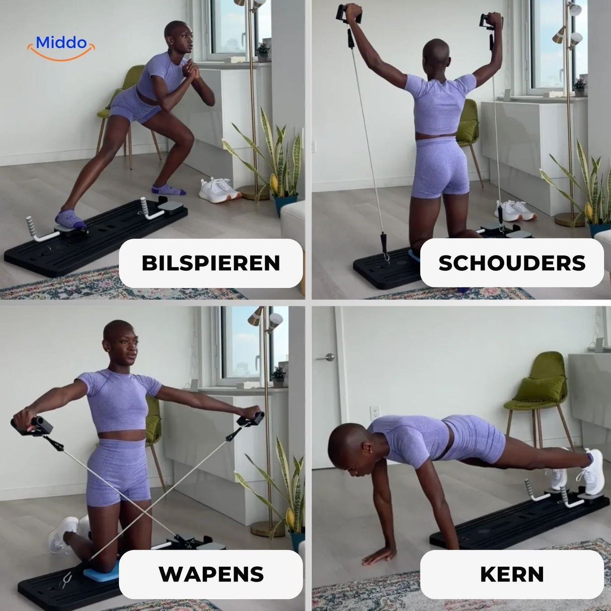 CoreFlex Pro core training equipment with strength and exercise instructions guide.