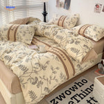 Pure cotton bedding with natural flower pattern, hypoallergenic and soft.
