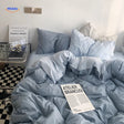 Modern dark grey cotton dorm bedding set with contemporary style