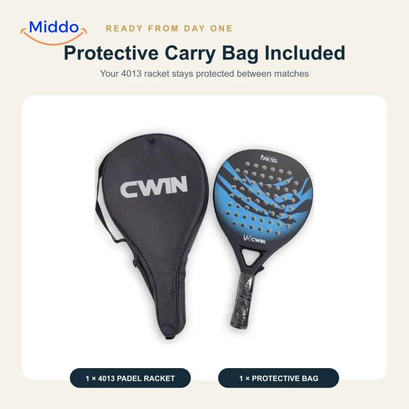 CourtControl 4013 padel racket set with included protective carry bag