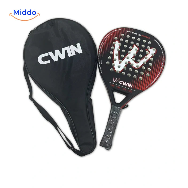 CourtControl™ 4013 Beginner Control Padel Racket Set | Round Shape + Bag, Red & White