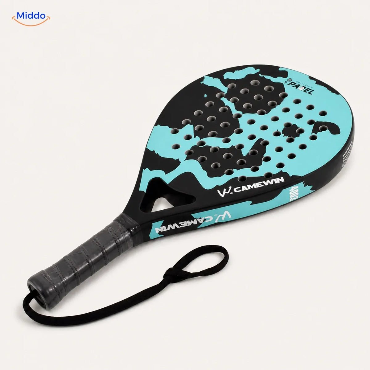 CourtMatch™ carbon padel racket, 4003 Teardrop | Blue, premium studio packshot