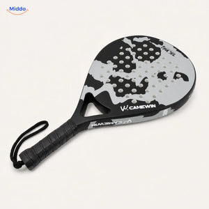 CourtMatch™ carbon padel racket, 4003 Teardrop | Gray, premium studio packshot
