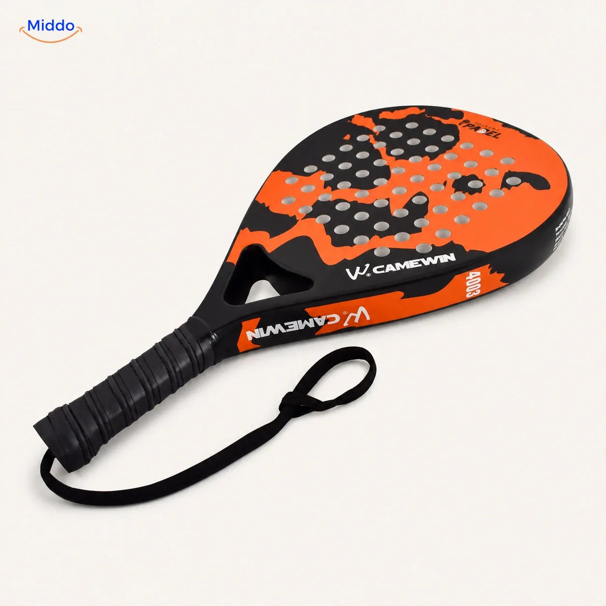 CourtMatch™ carbon padel racket, 4003 Teardrop | Orange, premium studio packshot
