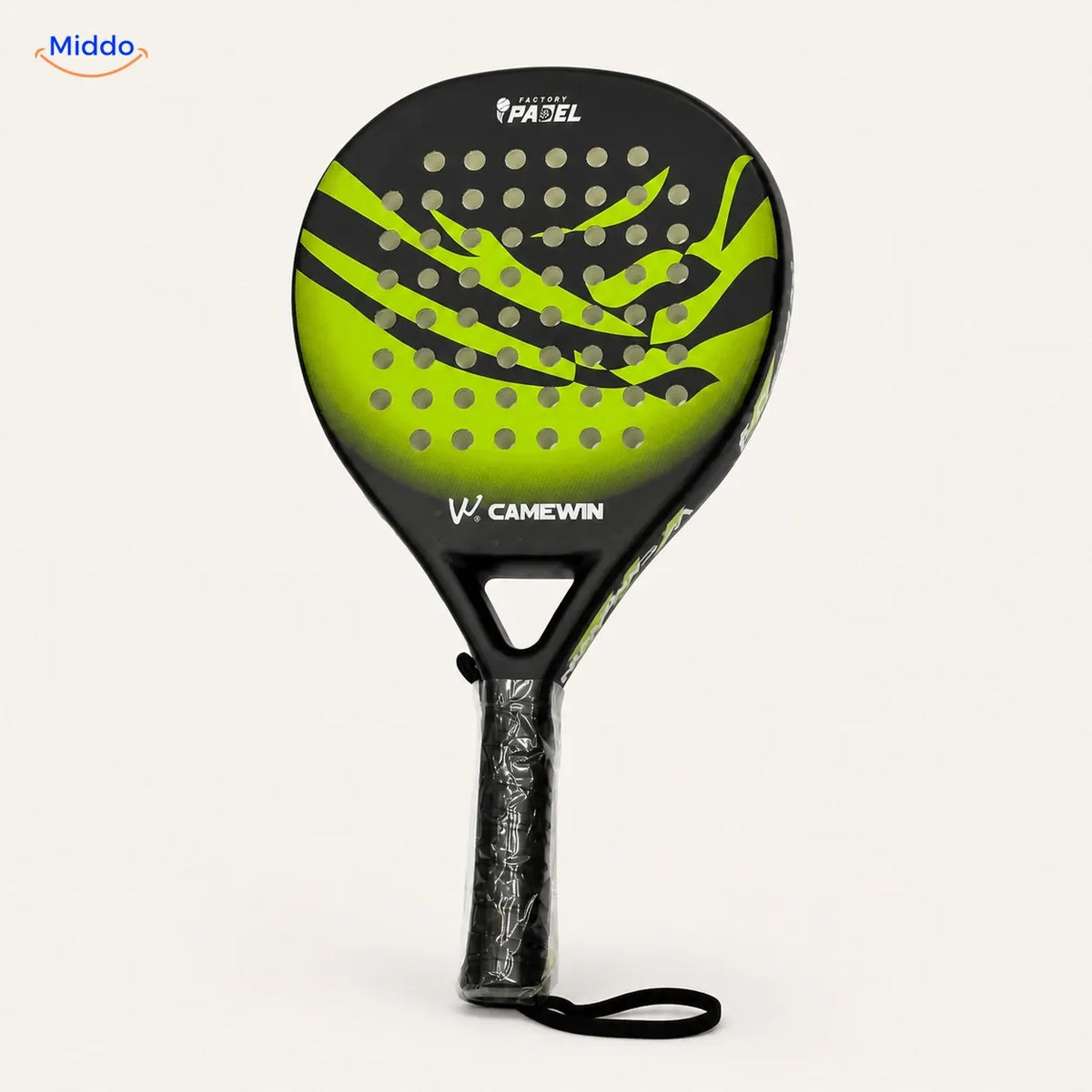 CourtMatch™ carbon padel racket, 4013 Round Control | Green, premium studio packshot