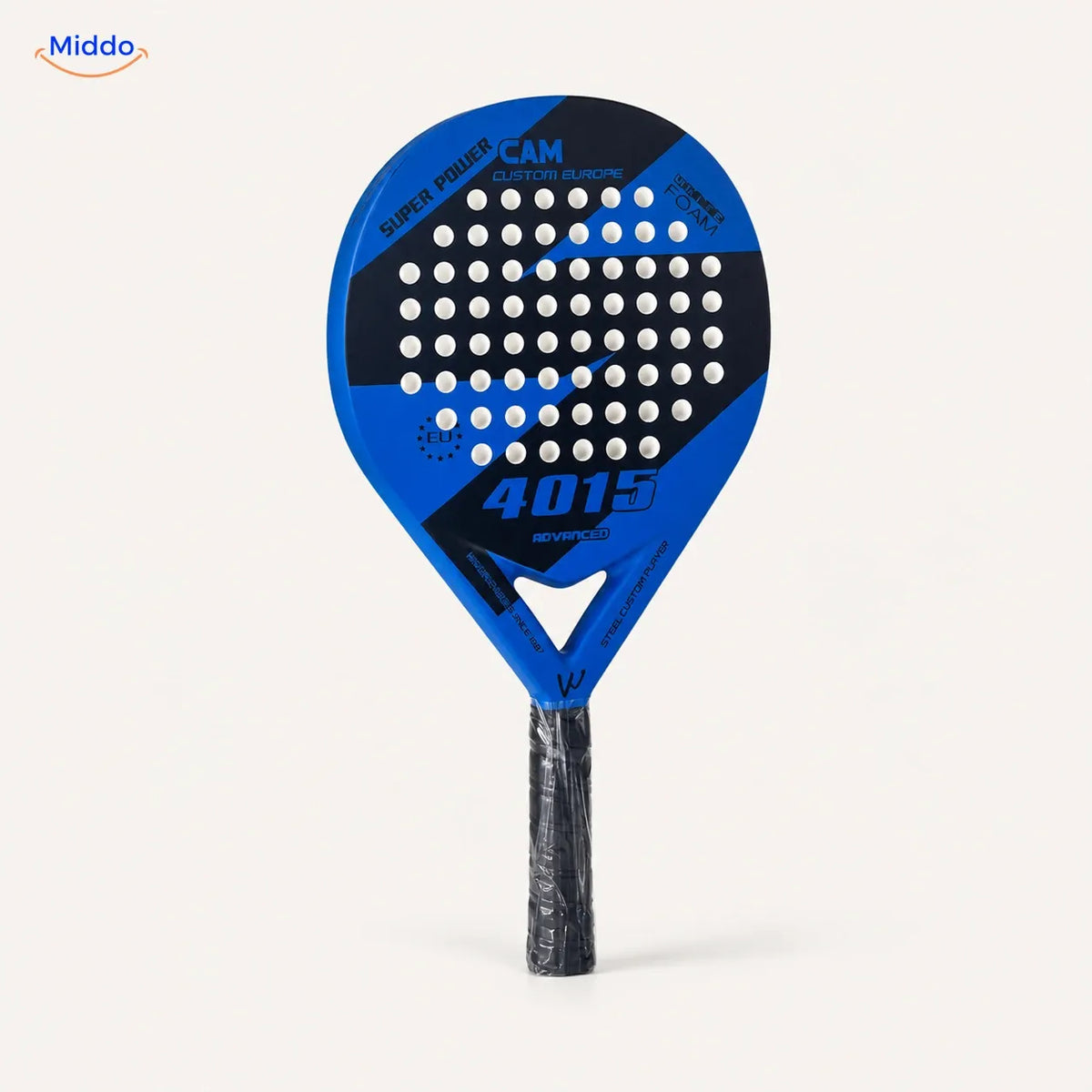 CourtMatch™ carbon padel racket, 4015 Advanced | Blue, premium studio packshot