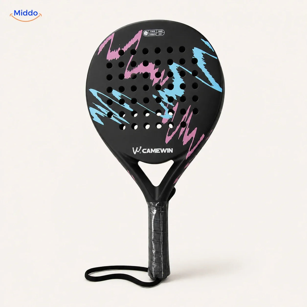 CourtMatch™ carbon padel racket, 4018 Round Comfort | Pink, premium studio packshot