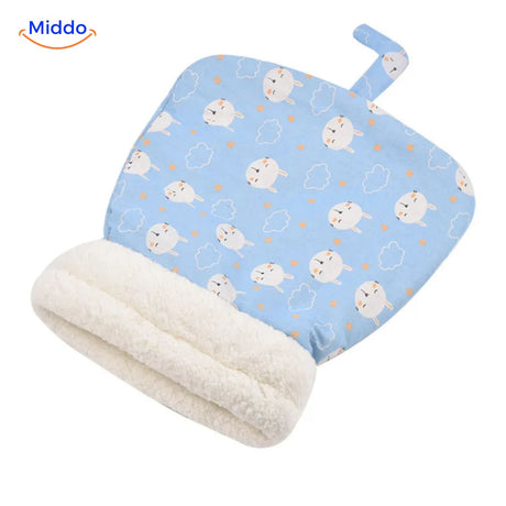 Cozy cat bed in green fish print pattern variant.