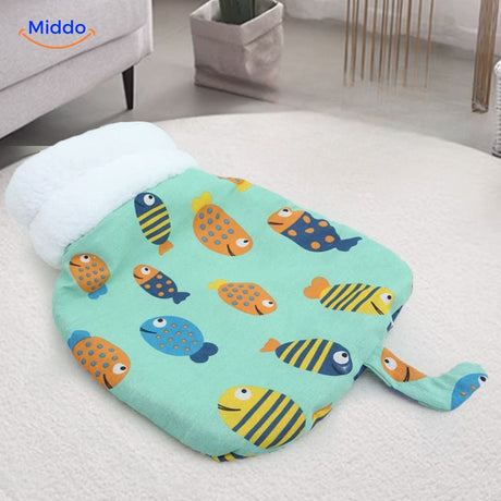 Cozy cat bed collection showcasing three different color options.