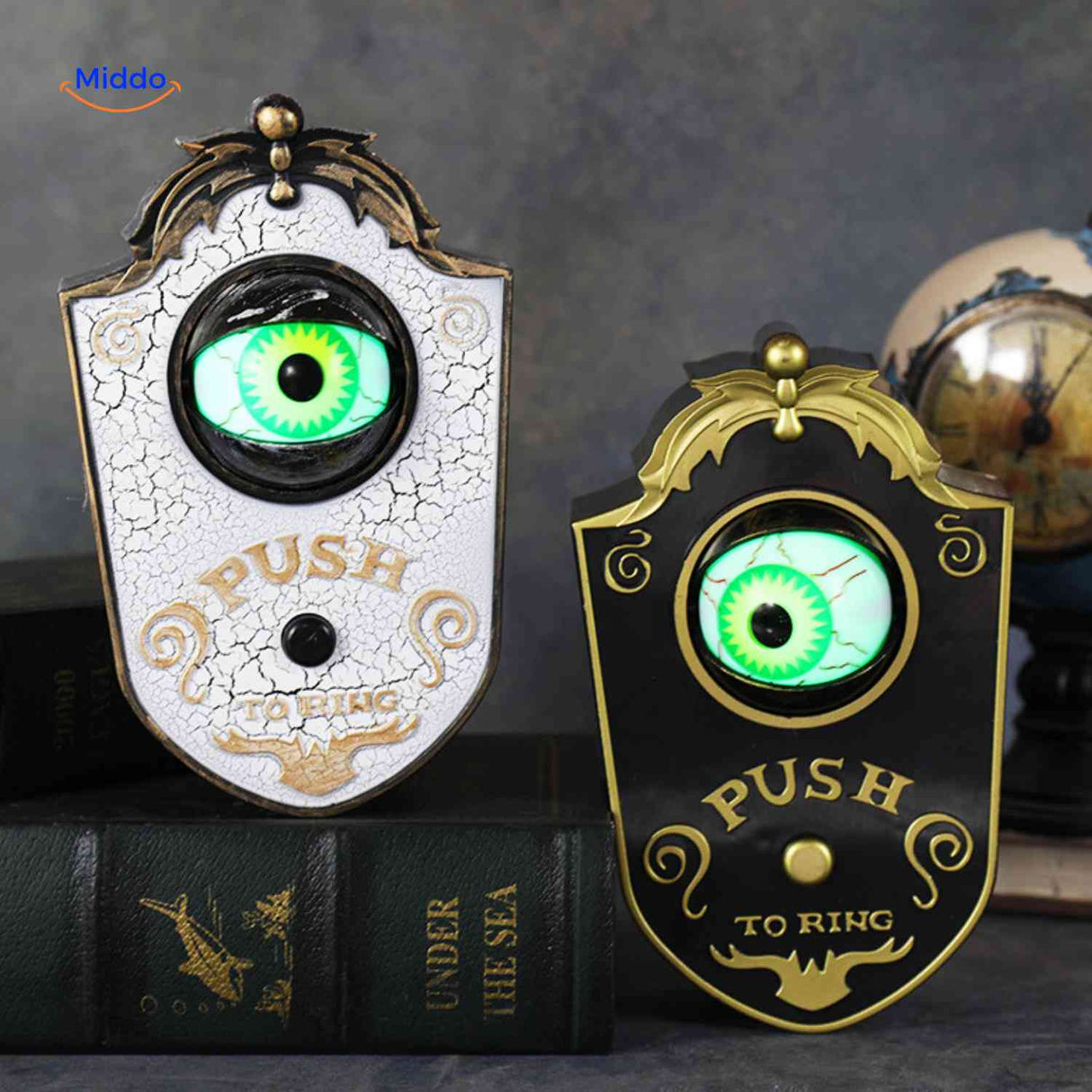 Creepy glowing eye Halloween doorbell sound effects