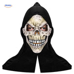 Creepy skull Halloween mask with eerie facial details.