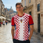 Croatia 2026 World Cup supporter jersey in red and white.