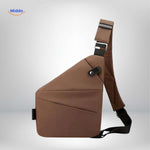 Brown casual crossbody bag with modern unisex styling.