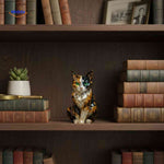 Crystal cat figurines styled as home decor accent pieces throughout room.