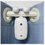Smart motor mounted on Roman curtain rod with ring application.