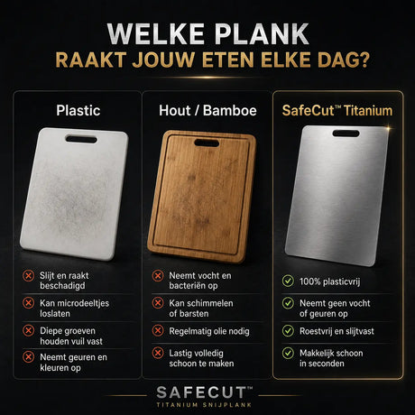 Titanium, plastic, wood and bamboo cutting board material comparison guide.