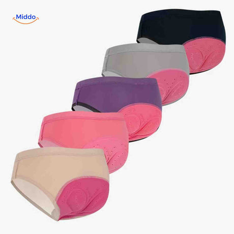 Women's gel-padded cycling brief available in multiple colors for style and comfort preferences.