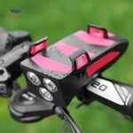 CycloMax bike gadget mounted on handlebars with smartphone securely attached for navigation and calls.