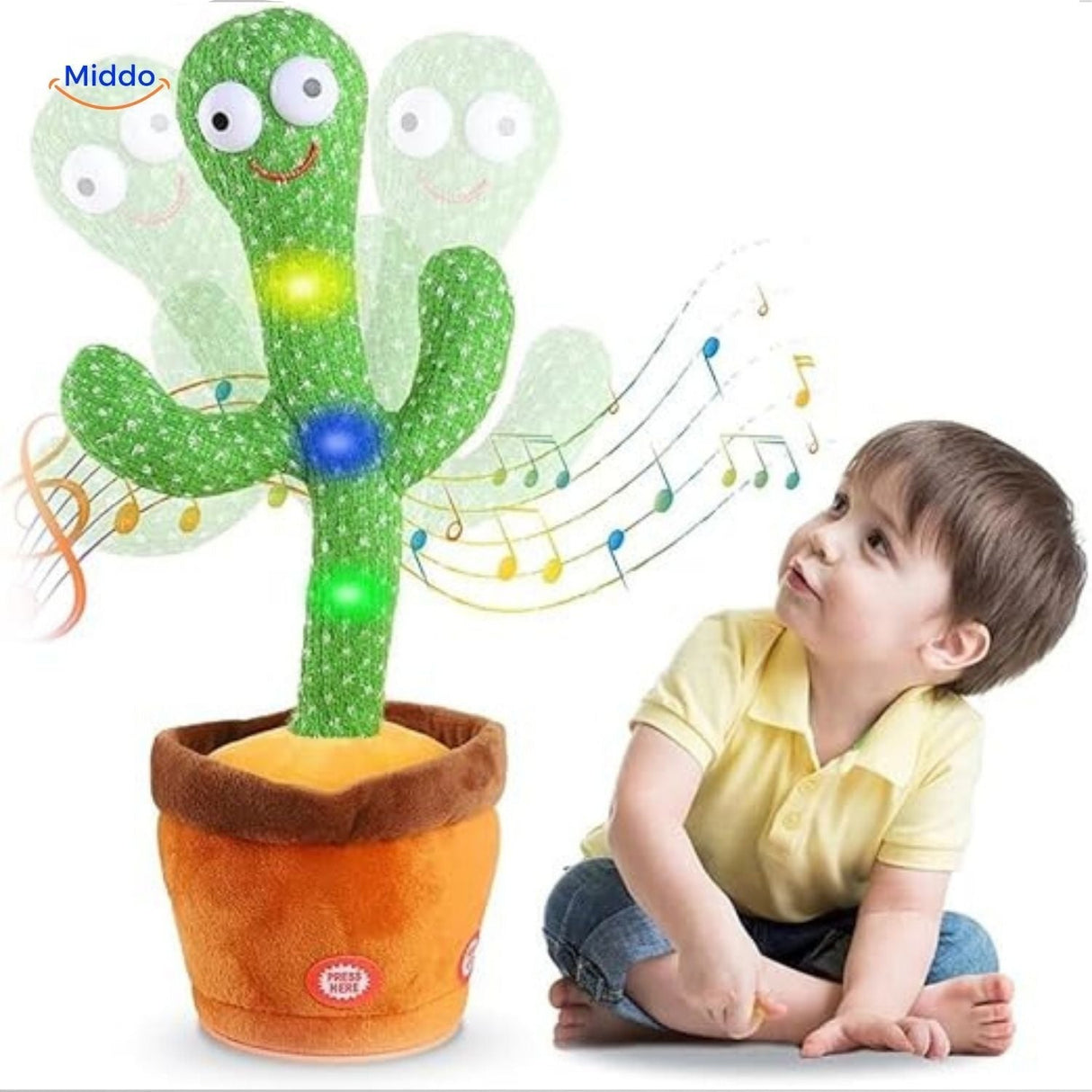 Musical dancing cactus toy bringing joy and smiles to children.