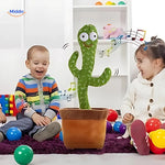 Sound-activated dancing cactus making children laugh together.
