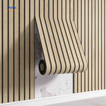 Dark brown wood-look 3D wall panel roll for rich, deep-toned accent walls.