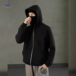 Dark grey unisex hoodie styled for versatile everyday style.
