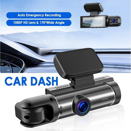 Dashcam Pro mounts securely on car dashboard with minimal visibility obstruction.