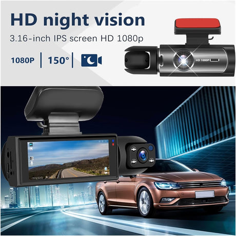 HD recording in low-light conditions ensures footage clarity during night driving.
