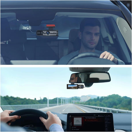 Easy installation guide shows simple setup process for dashboard camera mounting.