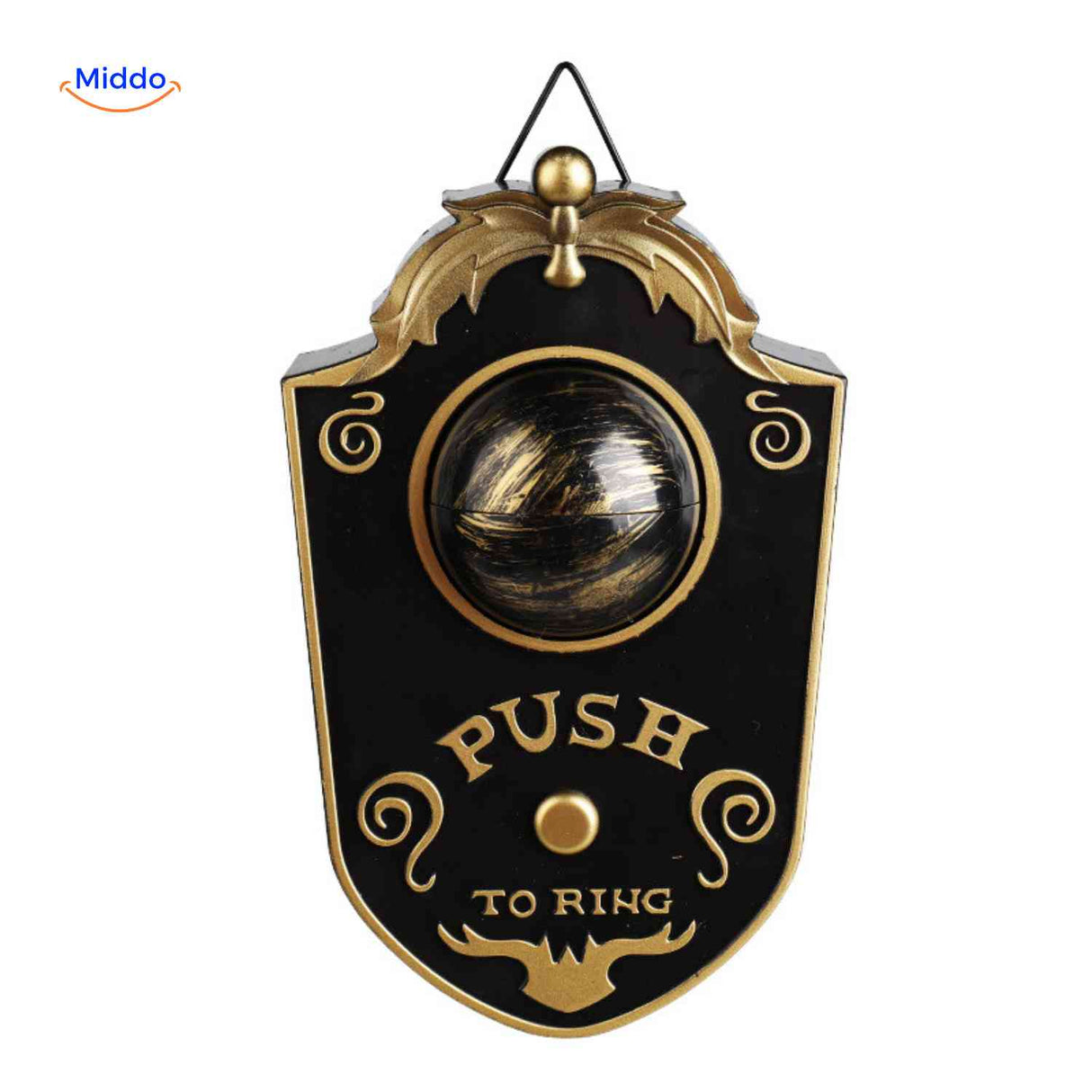 Decorative Halloween doorbell with animated glowing eye
