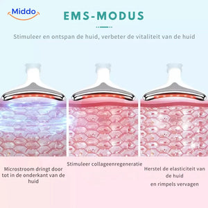 DermaLift Pro EMS mode stimulates collagen regeneration for improved skin firmness.