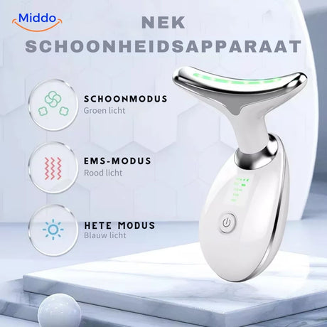 DermaLift Pro firms and tightens delicate neck skin with precision LED technology.