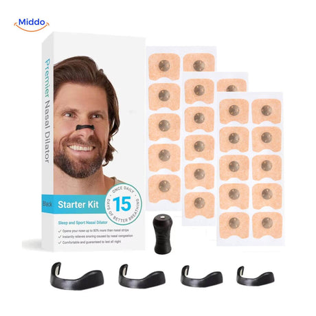 Nasal dilator with strips designed for healthier breathing patterns.
